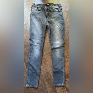 Hudson Jeans Size 27 Womens Natalie Super Skinny Mid Rise Dark Wash Gray Denim